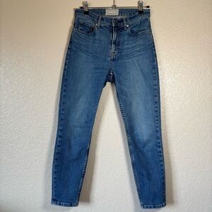 Everlane High Rise Ankle Blue Jeans